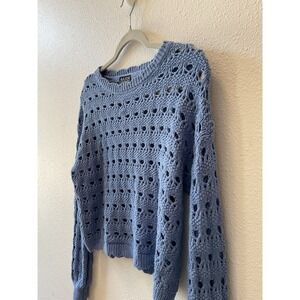 Major Label Group Knit Crochet‎ Pullover Sweater Size Xs Blue